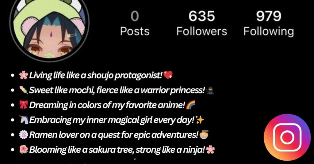 Anime Bio For Instagram Girl